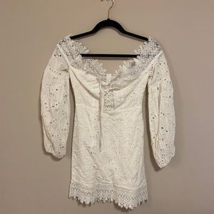 Tiger Mist lace off-the-shoulder dress